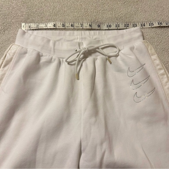 NIKE White Opal Fleece Oversized Joggers Sweat Pants Iridescent Swoosh - Picture 7 of 15